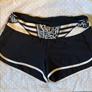 Lululemon speed shorts. Black w/ white trim 8